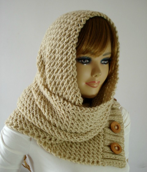 Loulou Hooded Scarf Knitting Pattern - LiliaCraftParty