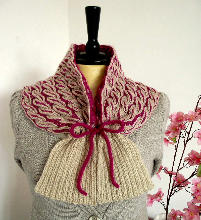 brioche knitting cowl easy knitting two colors brioche cowl neck warmer knitting pdf pattern