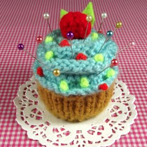 Blue Frosting Cupcake Pincushion