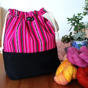 Andina knitting project bag wristlet colorful bag for knitting and crochet