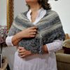 Lace Shawl Knitting pattern using Lion Brand Shawl in a cake easy lace knitting by Lilia Vanini Liliacraftparty