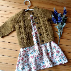 Velvet Acorn Baby Cardigan knitting pattern