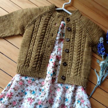 Velvet Acorn Baby Cardigan knitting pattern